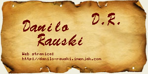 Danilo Rauški vizit kartica